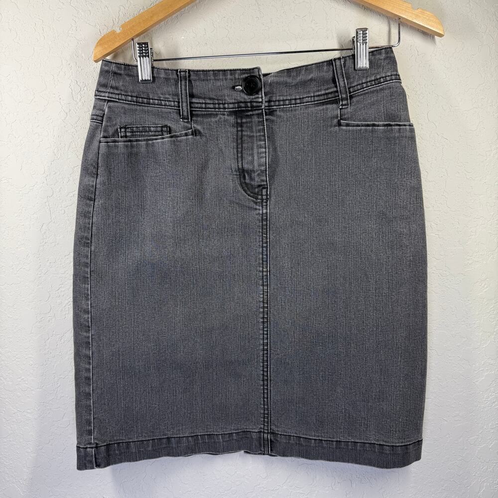 Women's Harold's Black Denim Blue Jean Mini Skirt Size 4